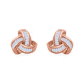 LUXURIANT SI-GH SGL zertifizierte Labor Diamant Liebesknoten Ohrringe, 925 Silber 750 Roségold Vermeil - 0,25 ct.