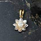 D’joy Moissanit Anhänger 925 Silber platiniert und vergoldet ca. 0.43 ct