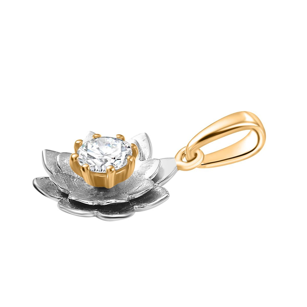 D’joy Moissanit Anhänger 925 Silber platiniert und vergoldet ca. 0.43 ct