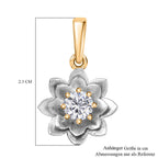 D’joy Moissanit Anhänger 925 Silber platiniert und vergoldet ca. 0.43 ct