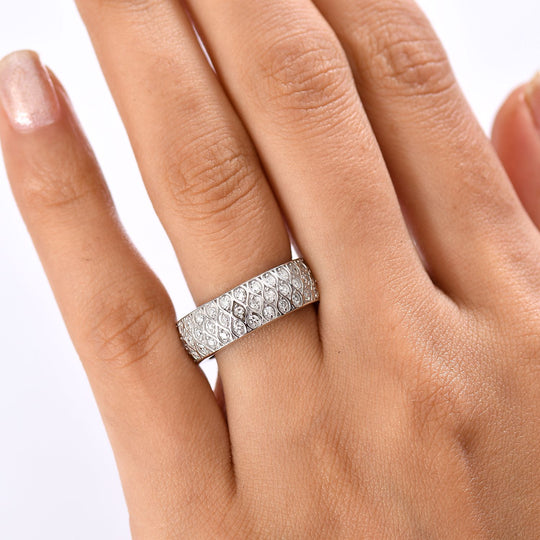 LUXURIANT DIAMOND - Lab Grown Diamant SI-GH SGL zertifiziert Ring 925 Silber rhodiniert (Größe 19.00) (10-15 Werktage Lieferzeit) ca. 1.00 ct