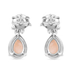 Djoy AA Natrolith, Weißer Zirkon Ohrringe 925 Silber rhodiniert ca. 2.30 ct