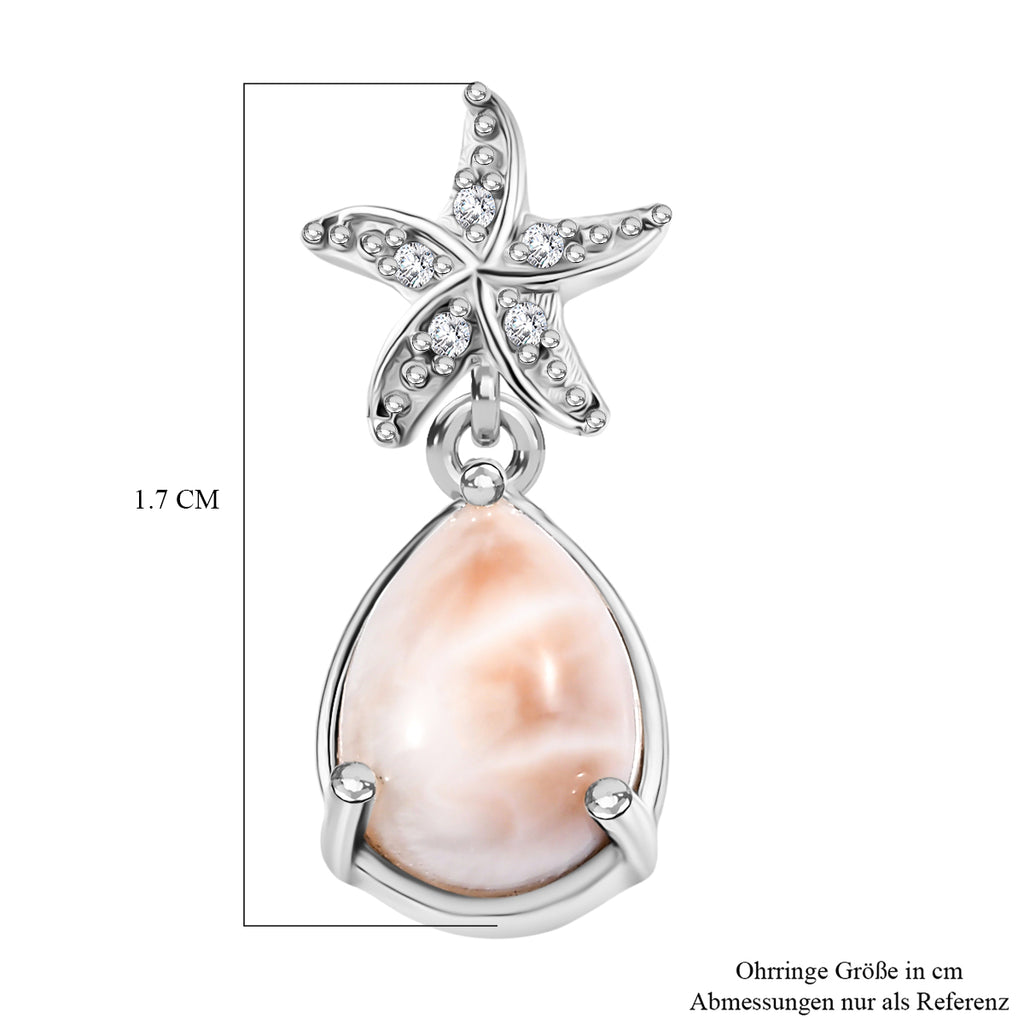 Djoy AA Natrolith, Weißer Zirkon Ohrringe 925 Silber rhodiniert ca. 2.30 ct