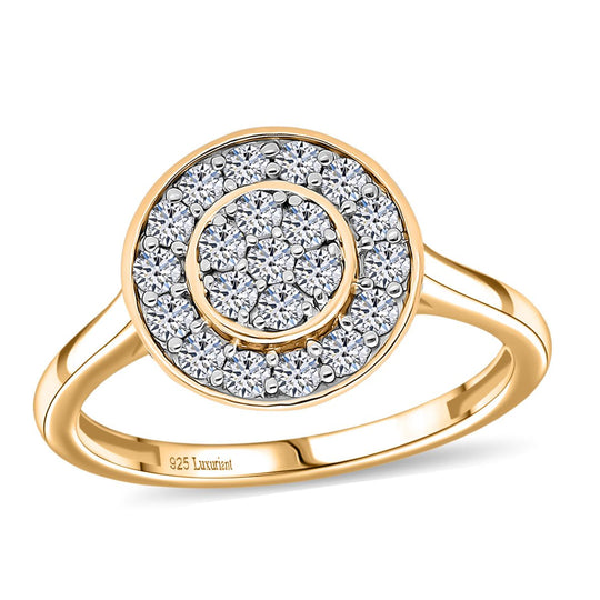 LUXURIANT DIAMOND -Lab Grown Diamant SI-GH Ring, 925 Silber 750 Roségold Vermeil (Größe 18.00) ca. 0.50 ct