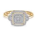 LUXURIANT DIAMOND - Lab Grown Diamant SI-GH SGL zertifiziert Ring 925 Silber 750 Gelbgold Vermeil (Größe 18.00) ca. 0.50 ct