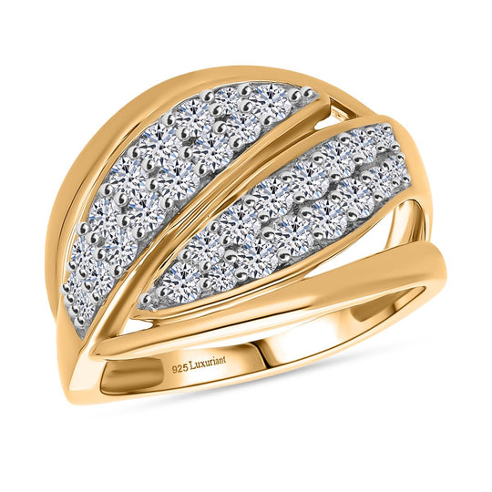 LUXURIANT DIAMOND -Lab Grown Diamant SI-GH Ring 925 Silber 750 Gelbgold Vermeil (Größe 19.00) ca. 1.00 ct