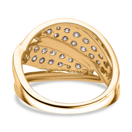 LUXURIANT DIAMOND -Lab Grown Diamant SI-GH Ring 925 Silber 750 Gelbgold Vermeil (Größe 19.00) ca. 1.00 ct