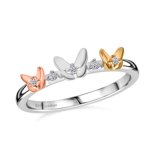 LUXURIANT DIAMOND -Lab Grown Diamant SI-GH Ring 925 Silber (Größe 21.00) ca. 0.05 ct