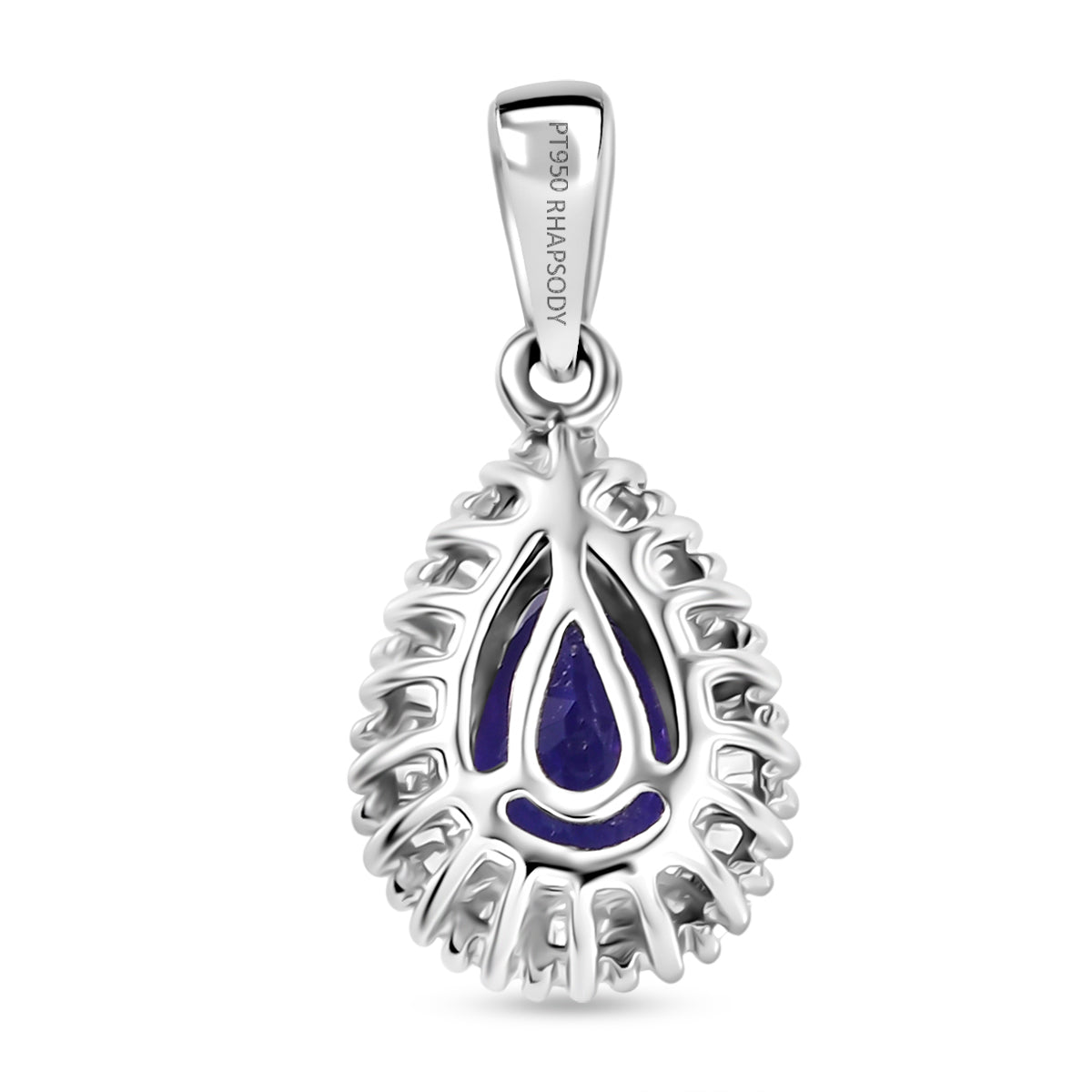 Rhapsody AAAA Tansanit, Weißer Diamant Anhänger 950 Platin ca. 1.17 ct