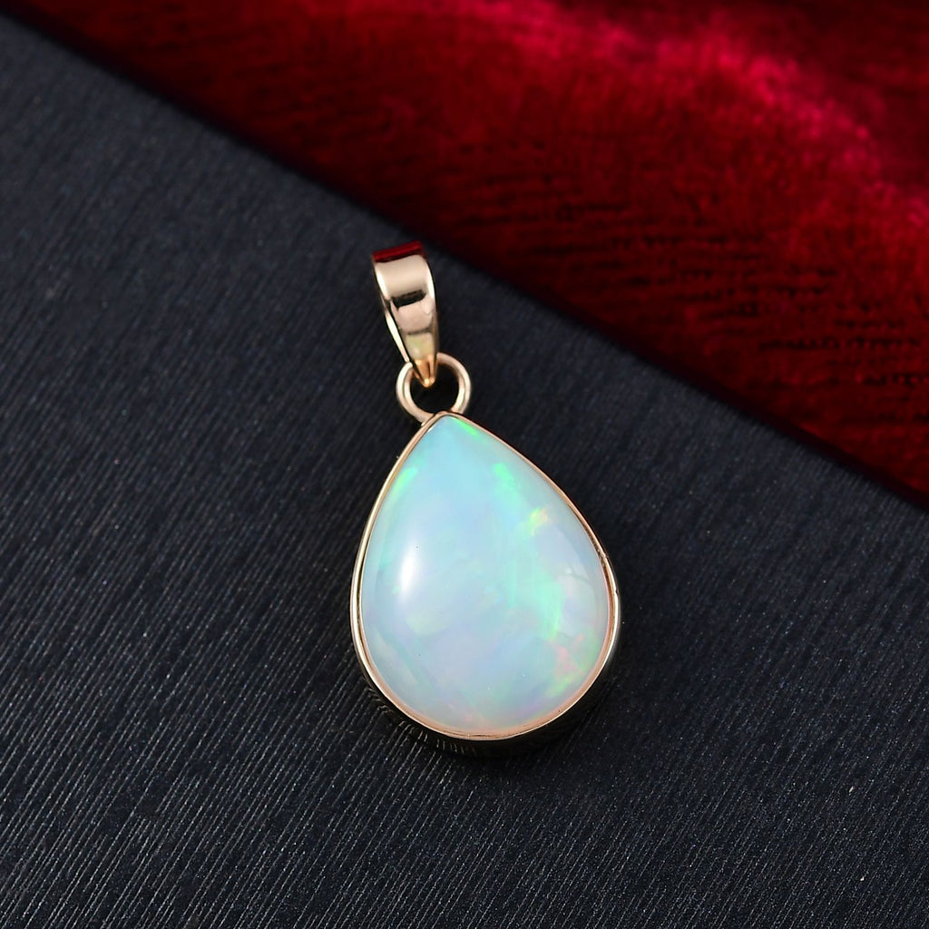 AAA Natürlicher, äthiopischer Welo Opal Anhänger 585 Gold ca. 5.10 ct