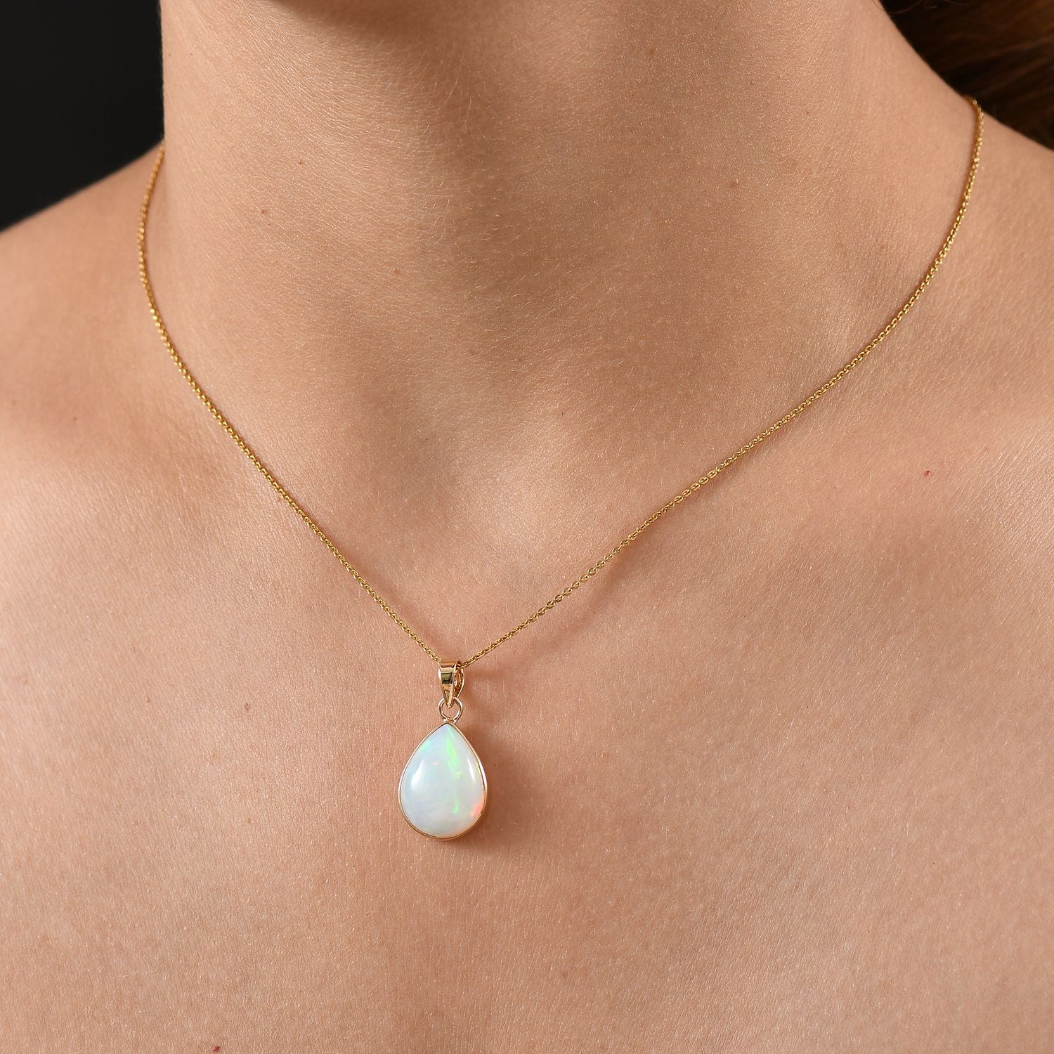 AAA Natürlicher, äthiopischer Welo Opal Anhänger 585 Gold ca. 5.10 ct