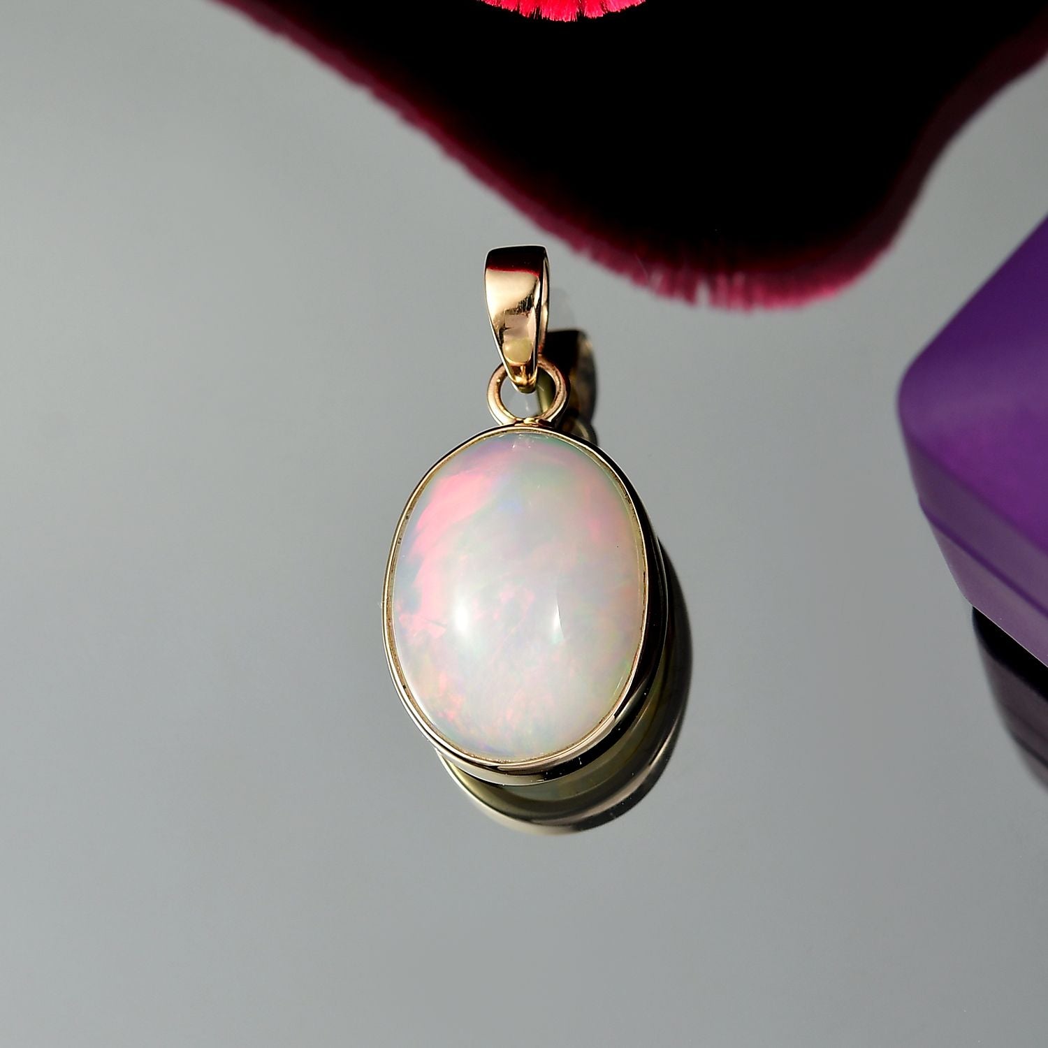 AAA Natürlicher, äthiopischer Welo Opal Anhänger 585 Gold ca. 6.80 ct