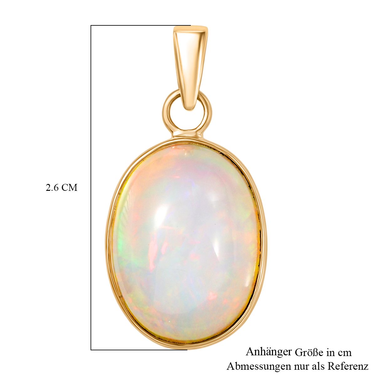 AAA Natürlicher, äthiopischer Welo Opal Anhänger 585 Gold ca. 6.80 ct