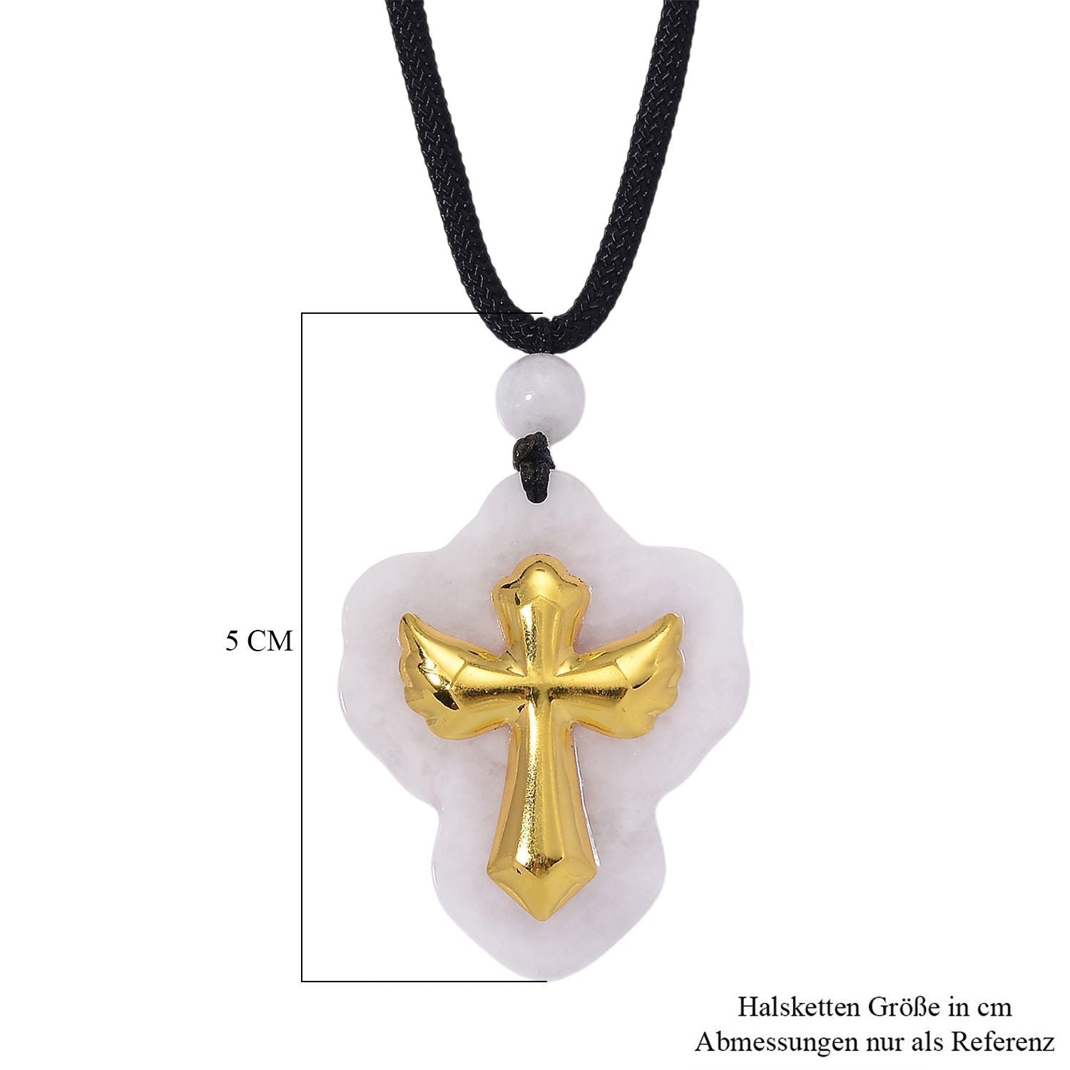Natürliche Weiße Jade Halskette, flexibel (ca. 70 cm), 999er Gold ca. 65.00 ct