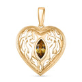 D Joy Natürlicher goldener Tansanit Anhänger 925 Silber 750 Gelb Vergoldet ca. 0.52 ct