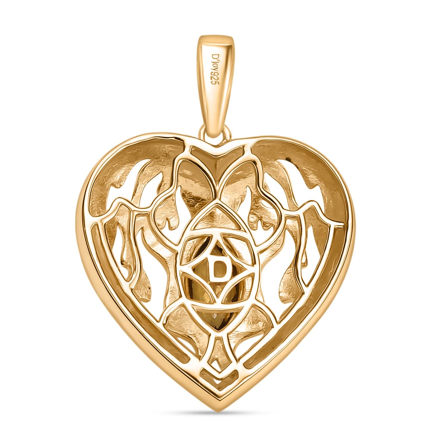 D Joy Natürlicher goldener Tansanit Anhänger 925 Silber 750 Gelb Vergoldet ca. 0.52 ct