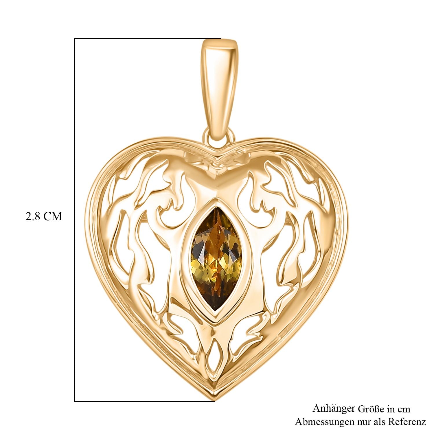 D Joy Natürlicher goldener Tansanit Anhänger 925 Silber 750 Gelb Vergoldet ca. 0.52 ct