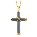 Natürlicher Olmek Jadeit Anhänger mit kettte ca. 50 cm, 925 Silber vergoldet ca. 15.00 ct