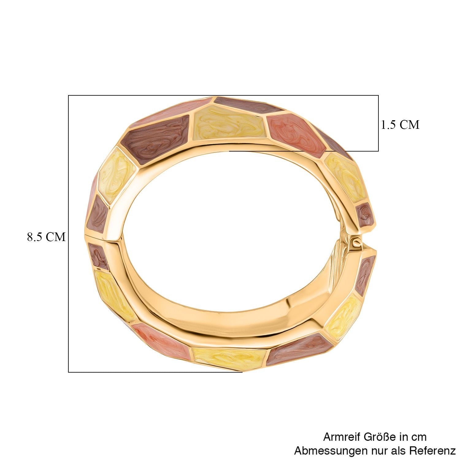 Emaille-Armreif im Facetten-Design, ca. 18 cm, Himmelblau