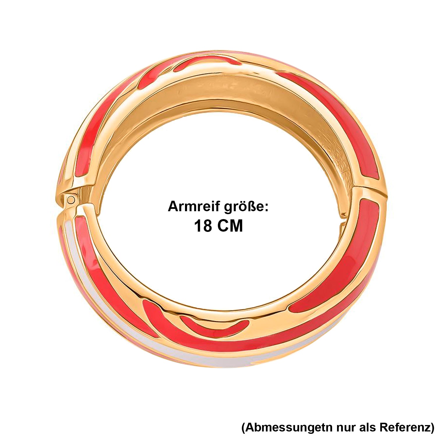 Emaille-Armreif im Wellen-Design, ca. 18 cm, Coral