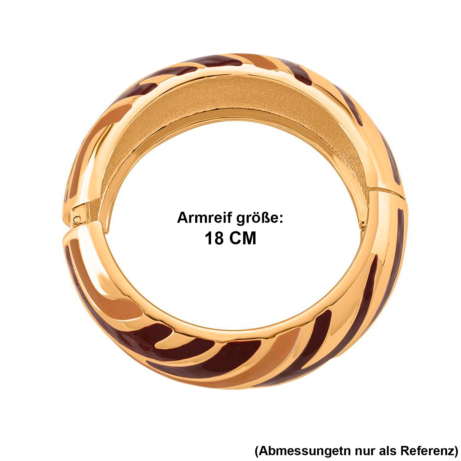 Emaille-Armreif im Wellen-Design, ca. 18 cm, Braun