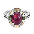 Königlicher Glamour- AAA Afrikanischer Rubin (Fissure gefüllt), Natürlicher Chromdiopsid Ring 925 Silber rhodiniert (Größe 18.00) ca. 5.40 ct