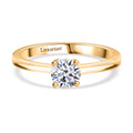 LUXURIANT DIAMOND - Lab Grown Diamant VS-EF SGL zertifiziert Ring, 925 Silber 750 Gelbgold Vermeil (Größe 19.00) ca. 0.50 ct