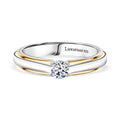 LUXURIANT DIAMOND -Lab Grown Diamant SI-GH SGL zertifiziert Ring, 925 Silber Rhodiniert und 750 Gelbgold Vermeil (Größe 17.00) ca. 0.50 ct