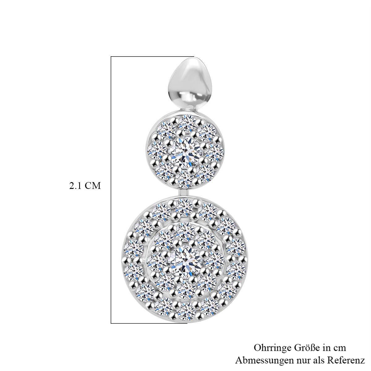 LUXURIANT DIAMOND -Lab Grown Diamant SI-GH Ohrringe 925 Silber rhodiniert ca. 1.00 ct