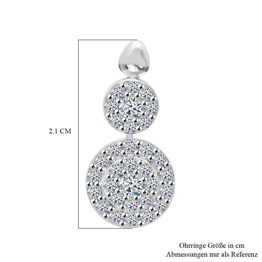 LUXURIANT DIAMOND -Lab Grown Diamant SI-GH Ohrringe 925 Silber rhodiniert ca. 1.00 ct