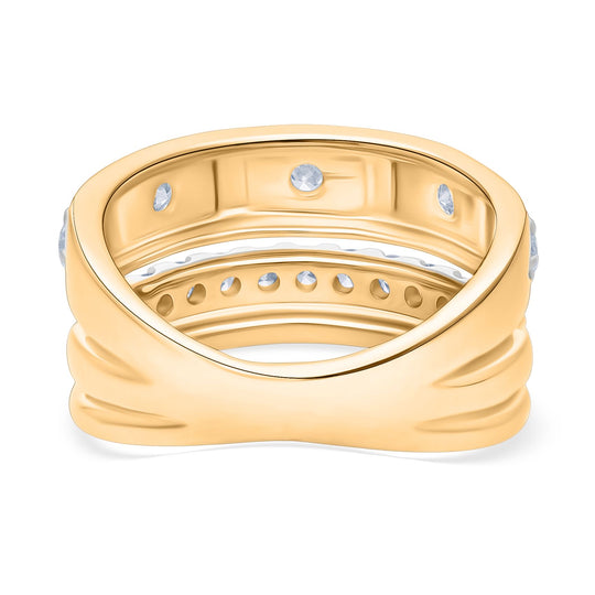LUXURIANT DIAMOND -Lab Grown Diamant SI-GH Ring 925 Silber 750 Gelbgold Vermeil (Größe 18.00) ca. 1.00 ct