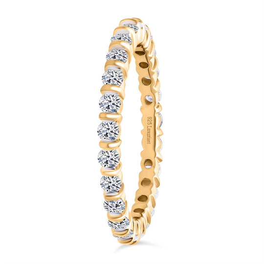 LUXURIANT DIAMOND - Lab Grown Diamant SI-GH Ring 925 Silber 750 Gelbgold Vermeil (Größe 21.00) ca. 1.00 ct