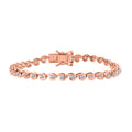 LUXURIANT DIAMOND- SI Labor Diamant 19cm Armband, 925 Silber 750 Roségold Vermeil - 2,51 ct.
