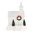 Weihnachts Deko Wasser Lampe Kirche, warmweißes LED, Musikfunktion, 17.2 x 14 x 23 cm, Transparent, Batteriebetrieb 3 x AAA nicht enthalten