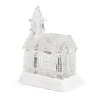 Weihnachts Deko Wasser Lampe Kirche, warmweißes LED, Musikfunktion, 17.2 x 14 x 23 cm, Transparent, Batteriebetrieb 3 x AAA nicht enthalten