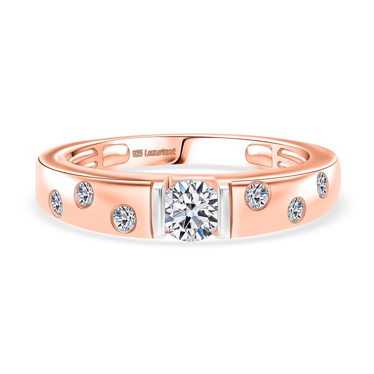 Rhodium-Überzug und 750 Roségold Vermeil