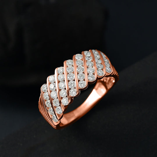 LUXURIANT DIAMOND - Lab Grown Diamant VS-EF SGL zertifiziert  Ring 925 Silber 750 Roségold Vermeil (Größe 17.00) ca. 1,00 ct