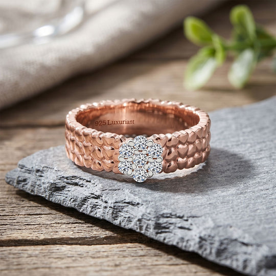 LUXURIANT DIAMOND - Lab Grown Diamant SI-GH SGL zertifiziert Ring 925 Silber 750 Gelbgold Vermeil (Größe 19.00) ca. 0.25 ct