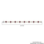 Königlicher Glamour- AAA Afrikanischer Rubin (Fissure gefüllt), Weißer Zirkon Armband ca. 19 cm 925 Silber rhodiniert ca. 12.37 ct
