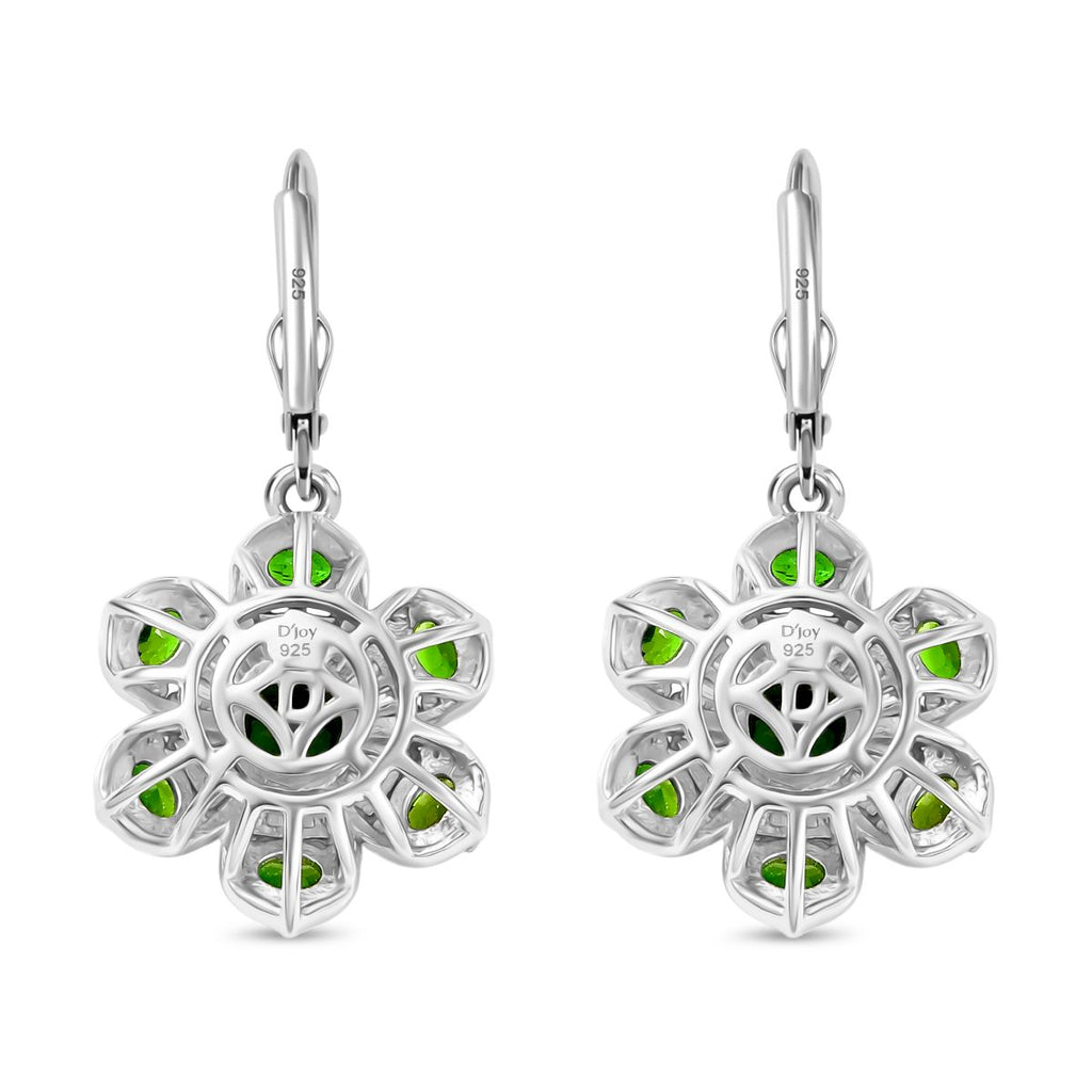 Natürlicher Chromdiopsid Ohrringe 925 Silber rhodiniert ca. 3.65 ct