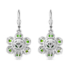 Natürlicher Chromdiopsid Ohrringe 925 Silber rhodiniert ca. 3.65 ct