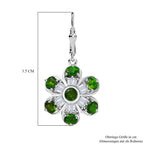 Natürlicher Chromdiopsid Ohrringe 925 Silber rhodiniert ca. 3.65 ct