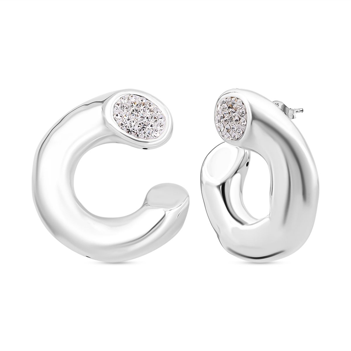 Kristall Ohrringe 925 Silber Standard 11,00g 1.00 ct