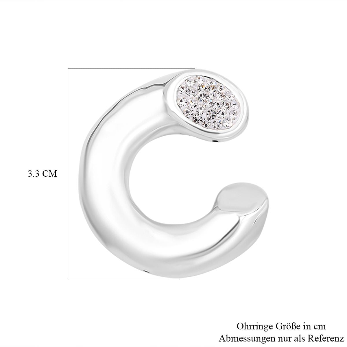 Kristall Ohrringe 925 Silber Standard 11,00g 1.00 ct