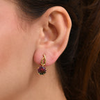 Bloom Flare - D joy Wassermelonen Quarz Triplette Ohrringe 925 Silber 750 Gelb Vergoldet  (5-10 Werktage Lieferzeit) ca. 7,58 ct.