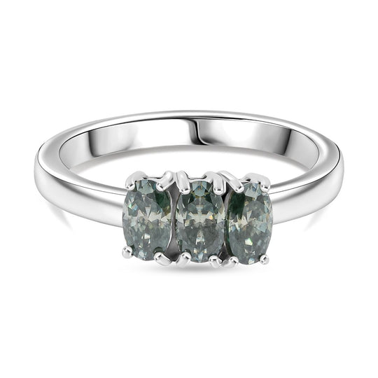 Paraiba Moissanit Ring 925 Silber rhodiniert (Größe 21.00) ca. 0,65 ct