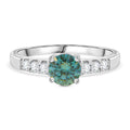 Paraiba Moissanit Ring 925 Silber rhodiniert (Größe 19.00) ca. 1,34 ct