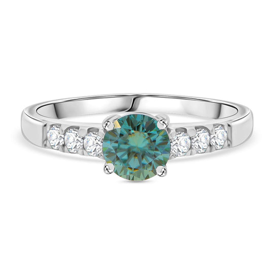Paraiba Moissanit Ring 925 Silber rhodiniert (Größe 19.00) ca. 1,34 ct