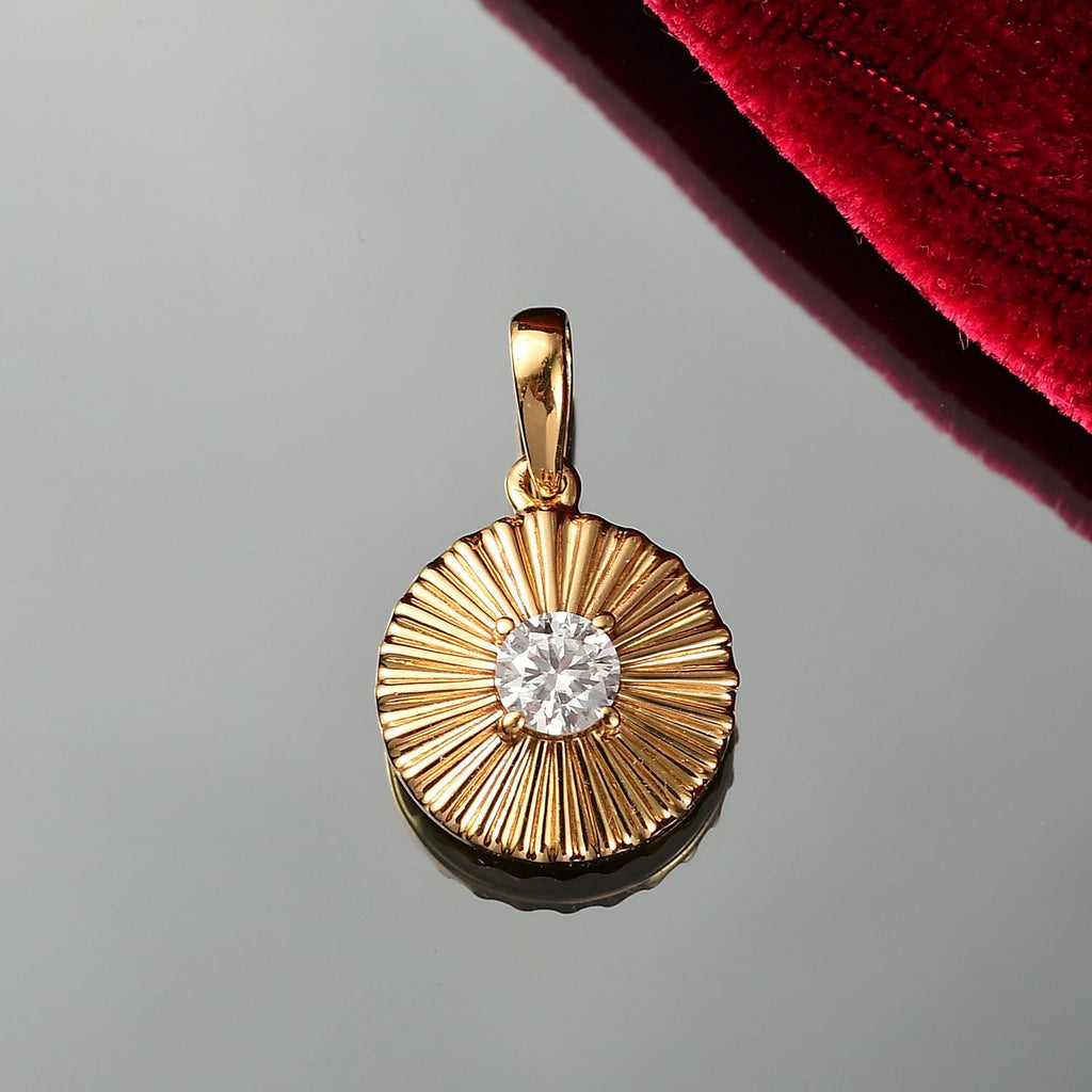 D joy Moissanit Anhänger 925 Silber 750 Gelb Vergoldet ca. 0.43 ct