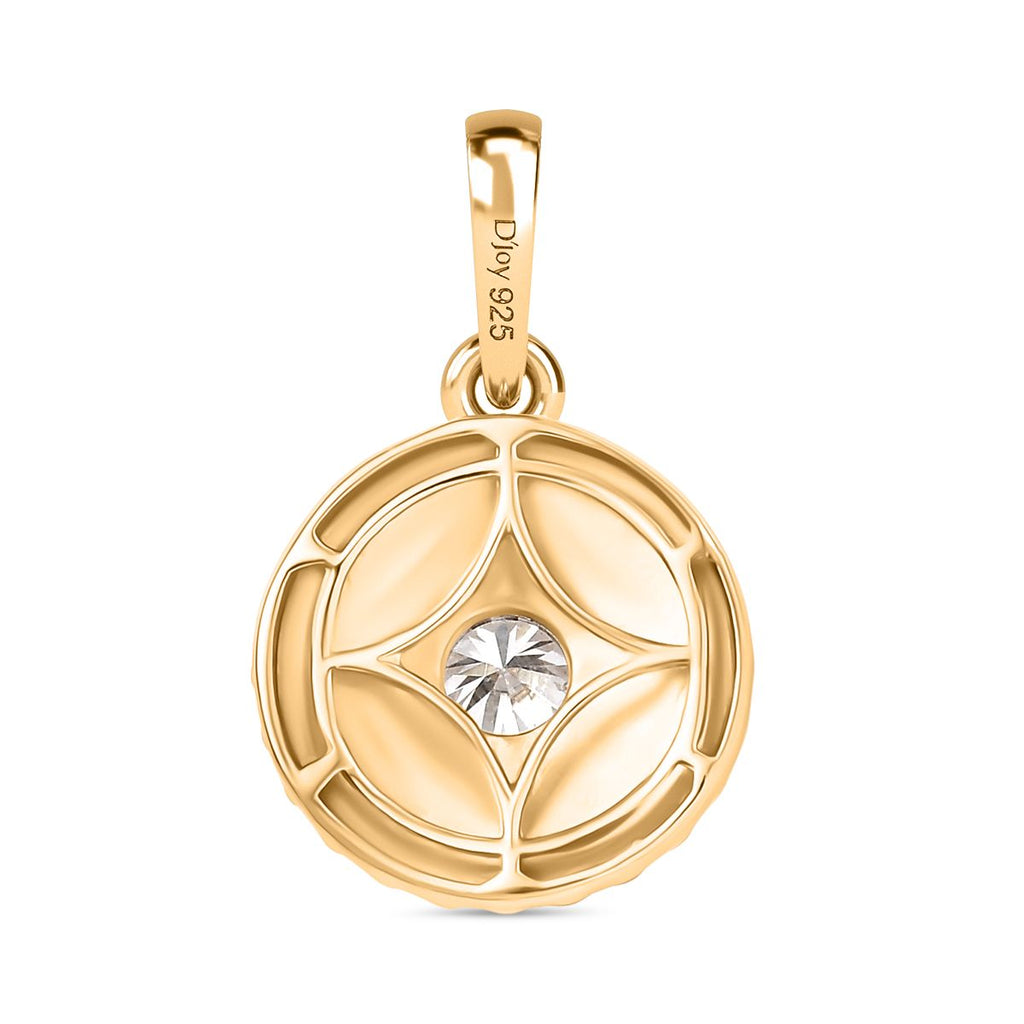 D joy Moissanit Anhänger 925 Silber 750 Gelb Vergoldet ca. 0.43 ct